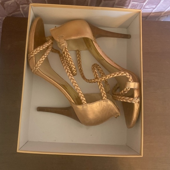 🔴Rose Gold “Alexa” Braided Strappy Heels - Picture 5 of 16